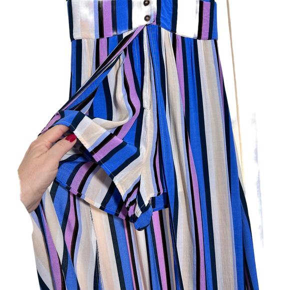 ASTR the Label Women's Periwinkle Multi-Stripe Jumpsuit Romper‎ Dress Size XS - Picture 4 of 16